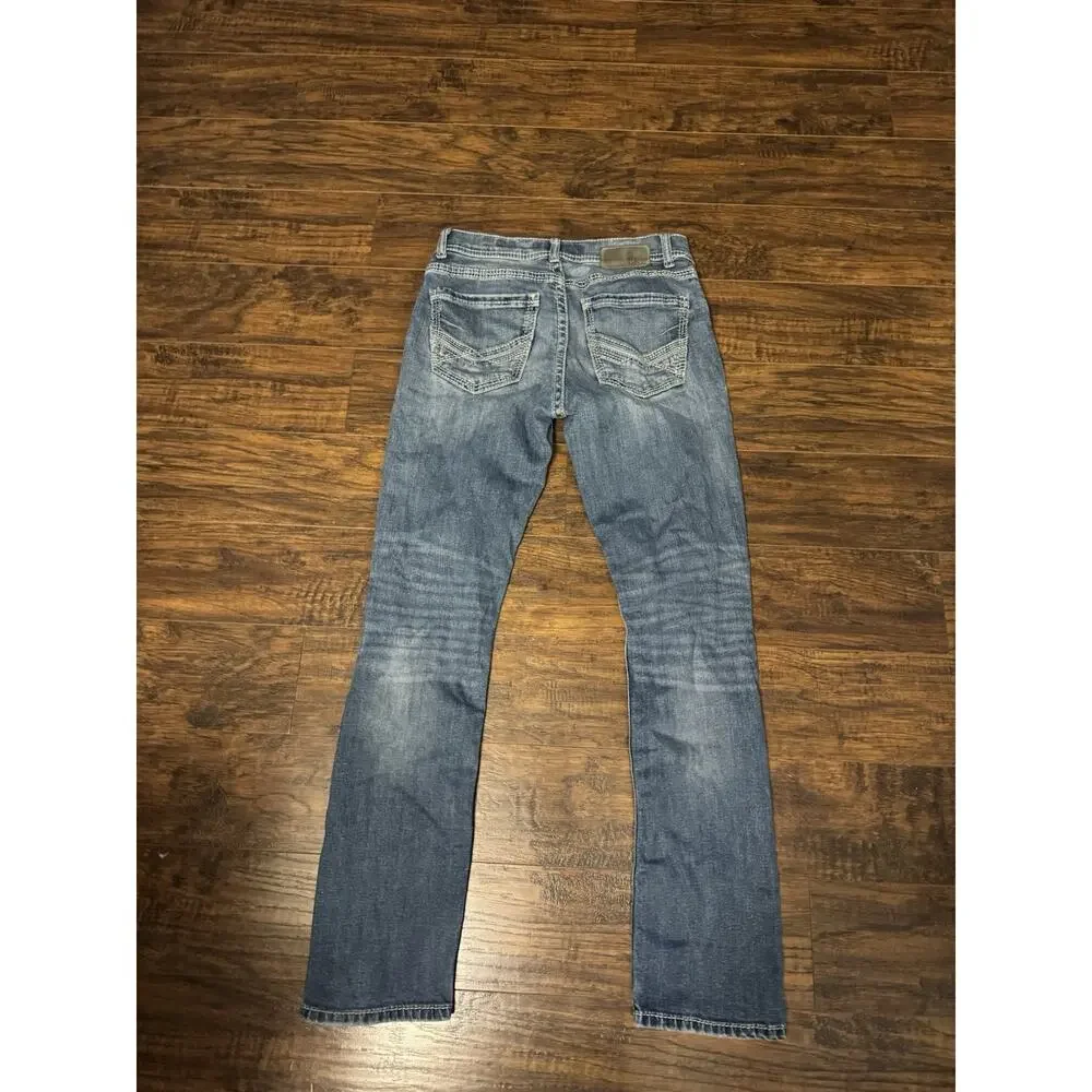 BKE Alec Jeans Mens 30R* Straight Leg Buckle Faded Medium Wash Denim Casual